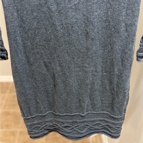 Athleta Sawtooth Gray Cable Knit Long Sleeve Dress Size Small - Picture 5 of 9